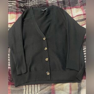 Black Button-Up Women's Sweater cardigan